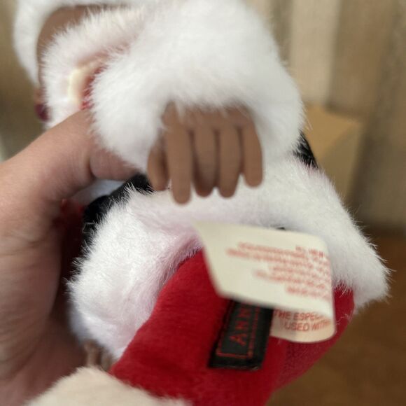 Vintage 1999 Anne Geddes African black Baby Santa Claus Doll Unimax 9" Christmas - Picture 7 of 15
